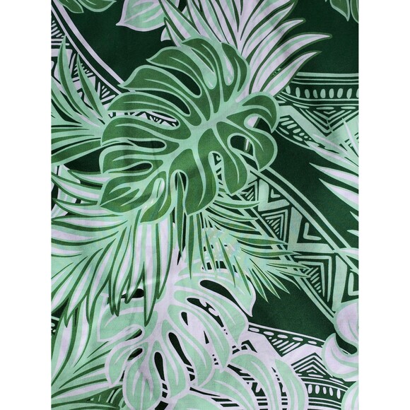 Green Poly-Cotton Blend Pillowcase with Monstera & Palm Leaves | Handmade - Picture 4 of 4
